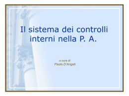 Paolo d`Angeli I sistemi di controllo nella P.A.