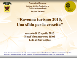 Ravenna turismo 2015: una sfida per la crescita