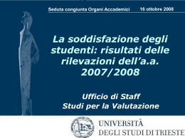 I Rilevazione delle opinioni degli studenti frequentanti sulle attivit&agrave;