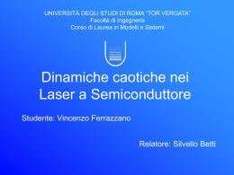 Presentazione - Università degli Studi di Roma Tor Vergata