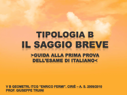 IL SAGGIO BREVE