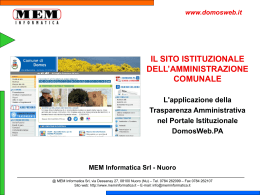 L`applicazione della Trasparenza - Sito Istituzionale del Comune di