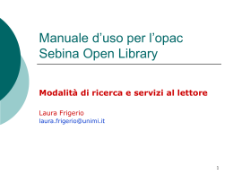 Presentazione Opac SOL Sebina Open Library