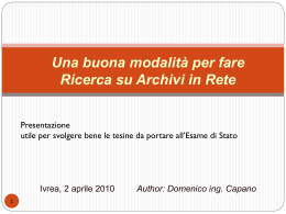 Ricerca su Archivi in Rete