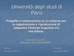 Presentazione - Università degli Studi di Pavia
