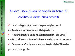 Nuove linee guida nazionali in materia di controllo della tubercolosi