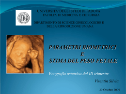Crescita e stima del peso fetale - Università degli Studi di Padova