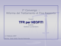 TFR per neofiti - Tavole Rotonde