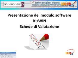 Presentazione del modulo software IrisWIN Schede di
