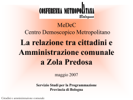 SONDAGGIO MEDEC su Zola Predosa Maggio