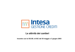 Intesa Gestione Crediti: Audit e Piano di rilancio