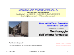 Piano dell`Offerta Formativa Anno Scolastico 2006 2007
