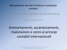 Manipolazioni dei dati di bilancio e patologie contabili