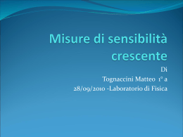 Relazione di laboratorio di Matteo Tognaccini 1 A 28/09/2010