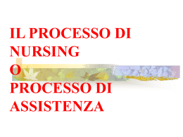Il processo di nursing o processo di assistenza