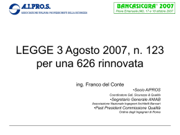 Slides Legge 3 Agosto 2007 N. 123