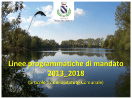 Presentazione linee programmatiche 2013/2018