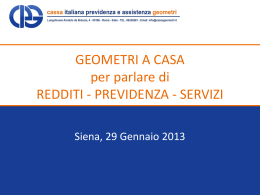 Diapositiva 1 - Collegio dei Geometri della provincia di Siena