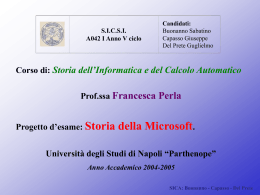 Storia della Microsoft - Parthenope - Università degli Studi di Napoli