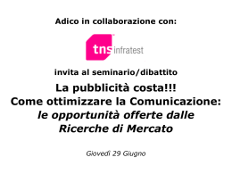 La pubblicit&agrave; costa!!!