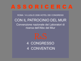 Relazione Introduttiva ai lavori