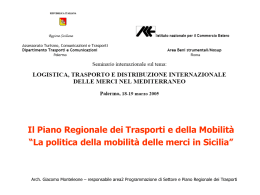 Il Piano Regionale dei Trasporti e della Mobilità