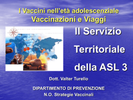Stategie della ASL 3 vaccini e viaggi (Turello)