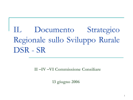 Documento strategico regionale sviluppo rurale
