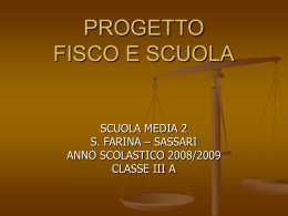 Scuola Media Statale n° 2 “ S. Farina” di Sassari, Classe 3^ A