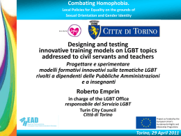 Roberto Emprin, Città di Torino, Servizio LGBT, Progettare e