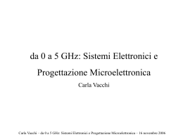 da 0 a 5 GHz: Sistemi Elettronici e Progettazione Microelettronica