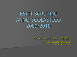 ESITI SCRUTINI ANNO SCOLASTICO 2009/2010