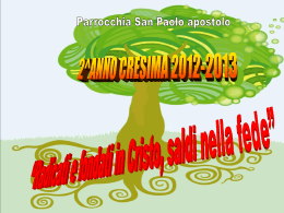 Programmazione 2^ Anno Cresima 2012-2013