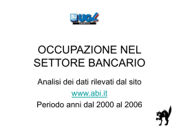 OCCUPAZIONE NEL SETTORE BANCARIO
