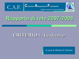 Report di Rete 2007/2008: Criterio 1
