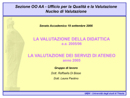 Valutazione della didattica - Universit&agrave; degli Studi di Trieste