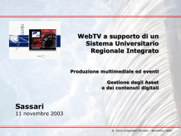 WebTV a supporto di un Sistema Universitario Regionale Integrato