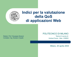 Indici per la valutazione della QoS di applicazioni Web