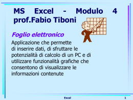 Foglio Elettronico - Excel Modulo 4