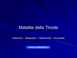 Malattie della Tiroide Adenomi – Basedow – Hashimoto – Anomalie