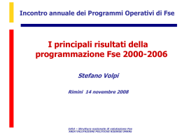 i principali risultati della programmazione 2000-2006