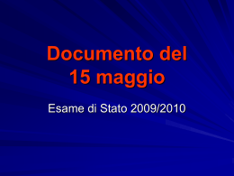 Documento del 15 maggio - Liceo Concetto Marchesi
