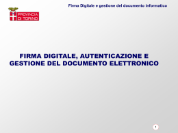 la firma digitale - Provincia di Torino
