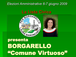 presenta BORGARELLO “Comune Virtuoso”