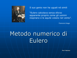 Metodo numerico di Eulero