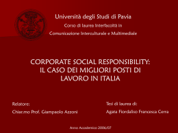 CERRA - Cim - Università degli studi di Pavia