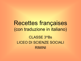 Déjeuner français - Liceo Classico Psicopedagogico Cesare