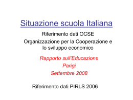 Situazione della Scuola in Italia