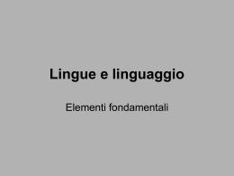 Lingue e linguaggio