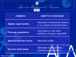 Funzioni e obiettivi strategici dell`Aifa